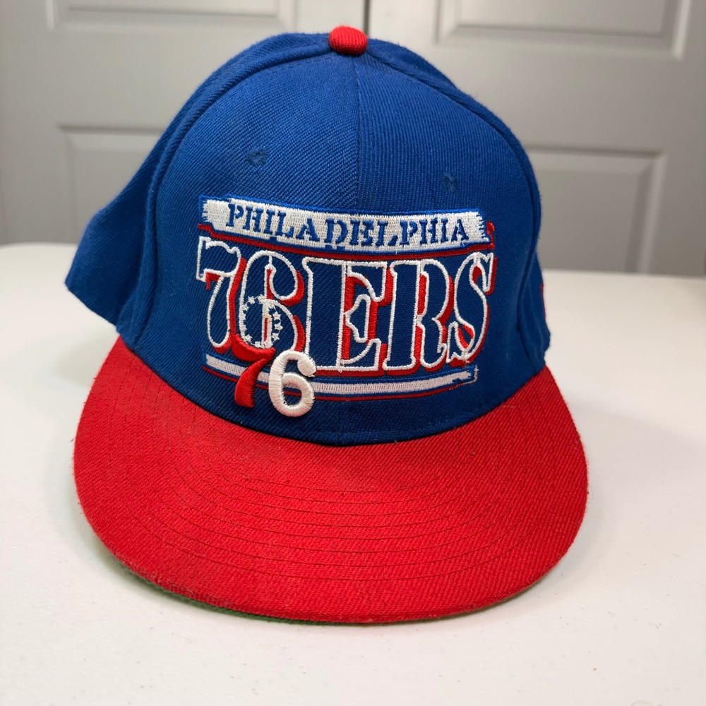 New Era Philadelphia 76ers Snapback Hat Blue Red Green Underbrim NBA OSFM